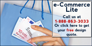 Call 1-888-863-3033 for more information about our e-Commerce 'Lite' Design Package.
